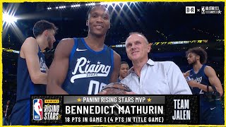 Bennedict Mathurin Wins 2024 NBA Rising Stars MVP [upl. by Ttennaj]