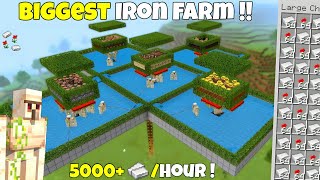 Biggest 120 Iron Farm Tutorial In Minecraft  MCPE  Bedrock  Xbox  PS4 Justcraft [upl. by Areip]