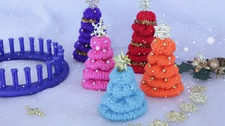 YoYo Quilt Circles Christmas Tree Project Pattern Round Loom Step by Step Beginner Easy [upl. by Larry]