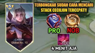 TUTORIAL MENCARI STACK CECILION TERCEPAT 2024 4 MENIT 100 STACK BUILD CECILION TERSAKIT 2024MLBB [upl. by Akehsal]