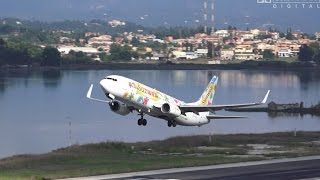 PHHZG Transavia 7378K2WL TAKE OFF RWY 17 at Kerkyra Airport Corfu CFU FULL HD [upl. by Ellenrad]