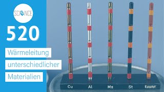 Wärmeleitung unterschiedlicher Materialien  Experiment [upl. by Cha]