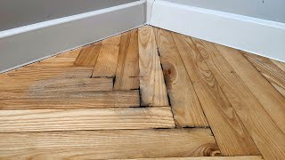 Restoration of a wooden floor damaged by water How to fix it easily and quickly [upl. by Eivla]