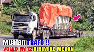 VOLVO Luara BIASA  Muatan TRAFO dilibas semua Tanjakan Melewati Kota Jambi menuju Medan [upl. by Ynattyrb]