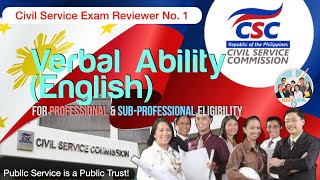 Civil Service Exam Reviewer No 1 Verbal Ability in English  reviewcentral csc civilserviceexam [upl. by Naeerb]