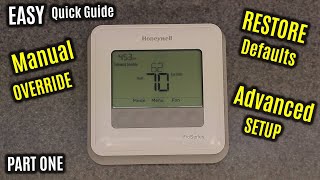 HONEYWELL Home T4 Pro  HOW to Use MANUAL Override  Factory RESET  Menu amp SETUP Options [upl. by Yemar]