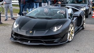 Novitec Lamborghini Aventador SVJ Roadster  CRAZY Accelerations Revs amp Flames [upl. by Attenaz]