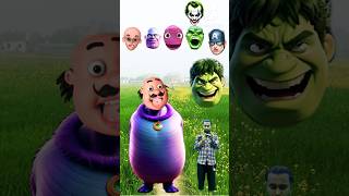 fat thanos Vs motu Patlu Spider man amp dame tu cosita alian guess the right head puzzle game 🤣🤠 [upl. by Olnton]