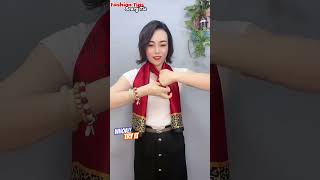 Easy way to tie scarf muffler 2024  necktie styles for girls  How to wear a scarf shorts [upl. by Adolphe]