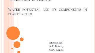 Water potential and its components [upl. by Carny]