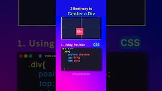 Two best way to Center A Div developer html css [upl. by Las]