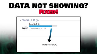 Drive not showing Data even though it still exists SSD HDD Flash Drive and other Fixed [upl. by Lilia]