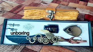 Feather Quill Pen With Ink Set 💥 Vintage Handcrafted Diary Unboxing 2024 🔥 [upl. by Ishmul]