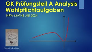 GK Prüfungsteil A Mathe Abi Klausur NRW 2024 Wahlpflichtaufgaben Analysis [upl. by Imray894]