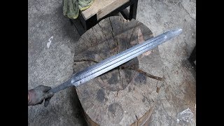 Forging a Damascus Viking sword part 2 [upl. by Alidus926]