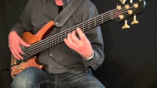 Allemande  JSBach BWV 1009  Achim Kohl 5string ebass with tabs [upl. by Donaugh172]