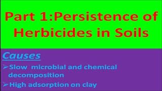 Part 1 Persistence of Herbicides in Soils [upl. by Coombs]