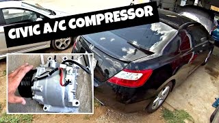 How to remove and replace AC Compressor on Honda Civic 2006 2011 [upl. by Netnerb321]