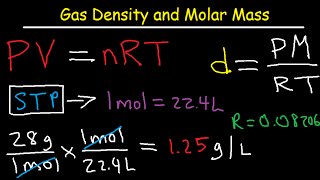 Gas Density and Molar Mass Formula Examples and Practice Problems [upl. by Vania]