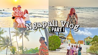 Ngapali Beach မြန်မာနိုင်ငံရဲ့ အလှဆုံး ကမ်းခြေ Part I မနက်ခင်းကမ်းခြေလမ်းလျှောက်သံတွဲဘုရားဖူး [upl. by Anaud]