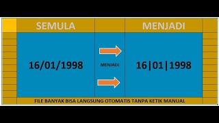 Cara Cepat Merubah Format Tanggal DDMMYYYY Menjadi DDMMYYYY di Excel [upl. by Sackville]