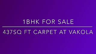 1BHK for Sale in Vakola 437sq ft carpet  Call  91 9004488123 or 91 8591282529 [upl. by Tessy]