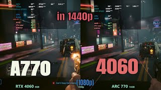 RTX 4060 vs Intel arc 770  1440p gaming [upl. by Darcie]