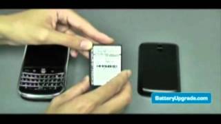 Blackberry Bold 9000  Extended Battery  Replacement instructions by BatteryUpgradecom [upl. by Onateyac942]