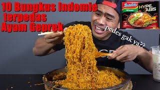 GILAA 10 PACKS INDOMIE TERPEDES RASA AYAM GEPREK HYPEABIS CHALLENGE [upl. by Bergh]