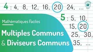 Multiples Communs amp Diviseurs Communs │Mathématiques Faciles │Classes Primaires [upl. by Lonier]