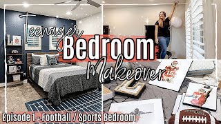 NEW DIY BEDROOM MAKEOVER ON A BUDGET episode 1  Teen Football Bedroom Makeover Ideas 2022 [upl. by Gilliette]