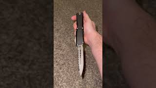 Microtech Combat Troodon DE Gen III Stonewash Full Serrated 114212 m390mk OTF knife [upl. by Sinnylg]