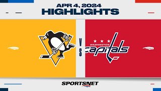 NHL Highlights  Penguins vs Capitals  April 4 2024 [upl. by Eseuqram]