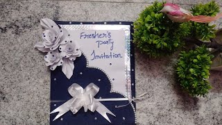 🥳Freshers party invitation card making handmade invitation [upl. by Herwig131]