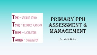 Primary postpartum hemorrhage assessment and management tone tissue trauma thrombin [upl. by Vanny56]