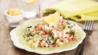 Recette  Salade de pâtes aux crevettes et à laneth [upl. by Beauchamp]