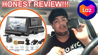 4quot Car DVR 3 Cameras Dash Camera Uboxing Review Testing [upl. by Osmund]