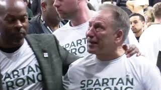 Izzo overcome with emotion after win at Breslin Center [upl. by Ralaigh]