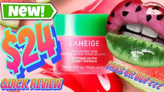 NEW Laneige Lip Sleeping Mask  Watermelon Pop 🍉 Quick Review LANEIGEUS lipsleepingmask [upl. by Kliber360]