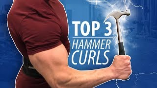 TOP 3 HAMMER CURLS  BicepBrachialis Development [upl. by Kristine]