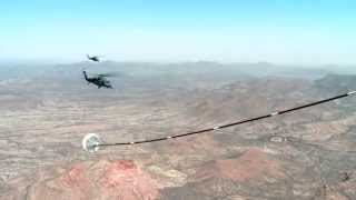 Aerial Refueling of Helicopters  HH60G PAVE HAWKs Refueled During Exercise Angel Thunder 2013 [upl. by Ahsenal]