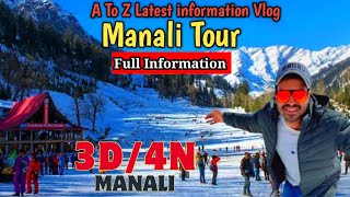 Manali Tour Plan amp Budget Trip Guide  A to Z information of Manali Tourist Place  Himachal Pradesh [upl. by Aisayt]