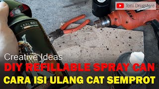 REFILLABLE SPRAY CAN  CARA ISI ULANG CAT SEMPROT pilox catsamurai [upl. by Aliehs]