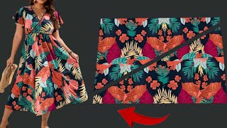 🌹Very Stylish Dresses Cutting and Stitching 🔥Only 19 meter Fabric Sew a Dress 🪡Sewing Techniques [upl. by Enyrhtac]