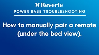 Reverie Support  How to manually pair a remote under the bed view [upl. by Nerval116]