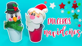 DIY DulcerosCarameleras NAVIDEÑAS con botes de yogurt reciclados  ESPECIAL DE NAVIDAD [upl. by Stratton]