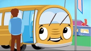 Wheels on the Bus Go Round and Round Lyrics Kids Club Songs [upl. by Hayden]