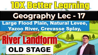 River Landform Part 13 Natural Levee Yazoo river Crevasse Splay  Geography Lec 17  PANKAJ SINGH [upl. by Nollaf]