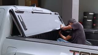 Installing a Bed Cover on a Toyota Tacoma 2022 TonnoFlip Tonneau Covers [upl. by Glennie831]