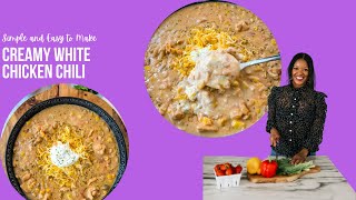 Creamy White Chicken Chili Recipe [upl. by Anayet]